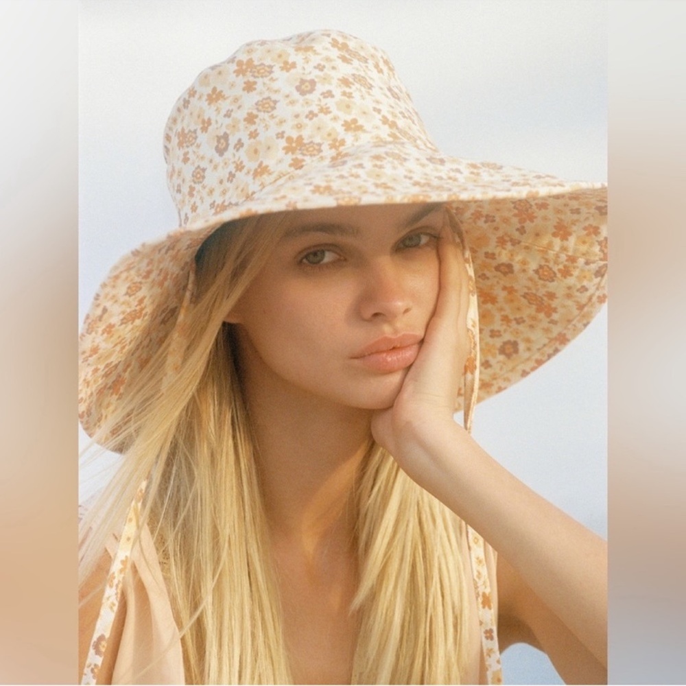 Lack of Color REVOLVE Holiday Bucket Hat in Peach Bloom Floral